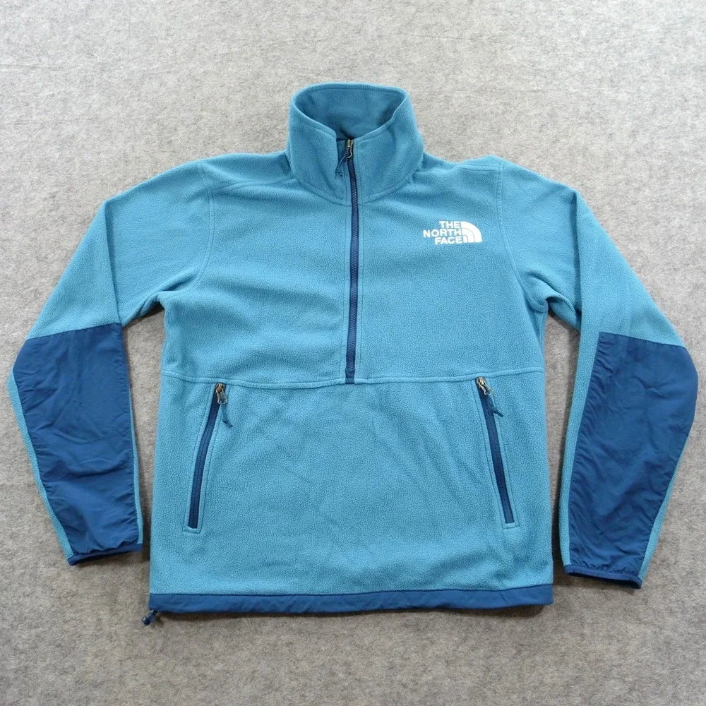 The North Face Sweatshirt Mens Medium Blue Glacier Pro 1/4 Zip Fleece Pullover